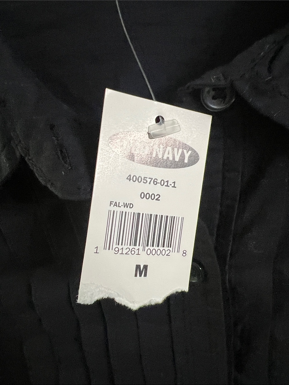 Old Navy Black Women's Button-Down Pleated Front Shirt - Picture 2 of 5
